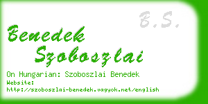 benedek szoboszlai business card